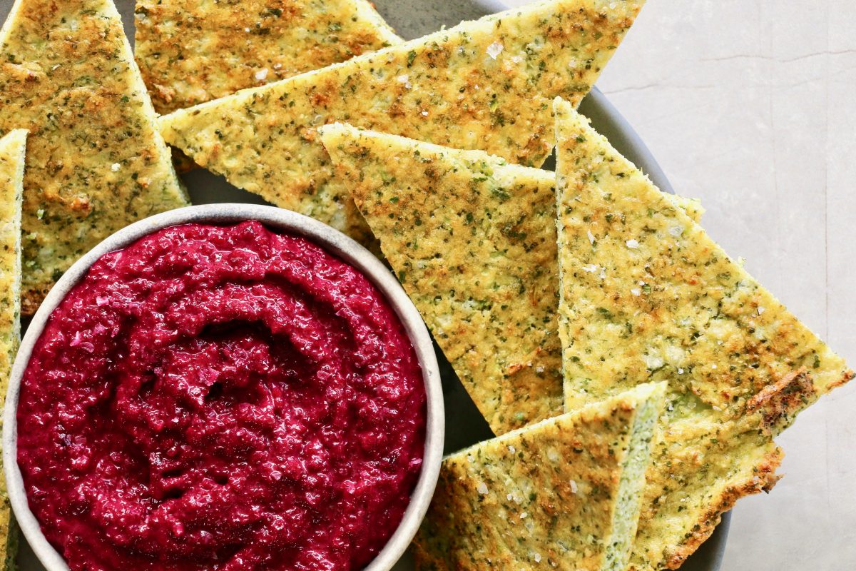 Broccoli Bread with Beetroot Dip by Luke Hines