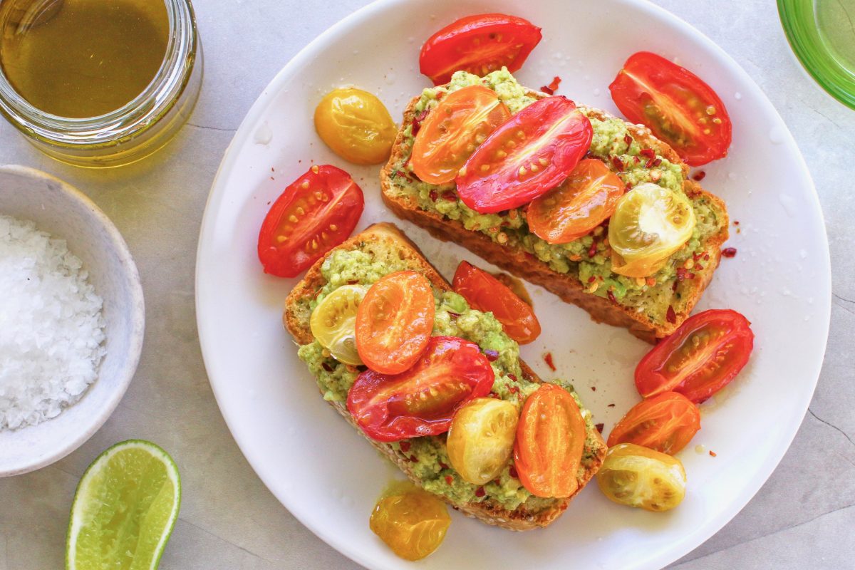 Luke Hines Avocado Breakfast Bruschetta - Cocolife Avocado Oil Spray