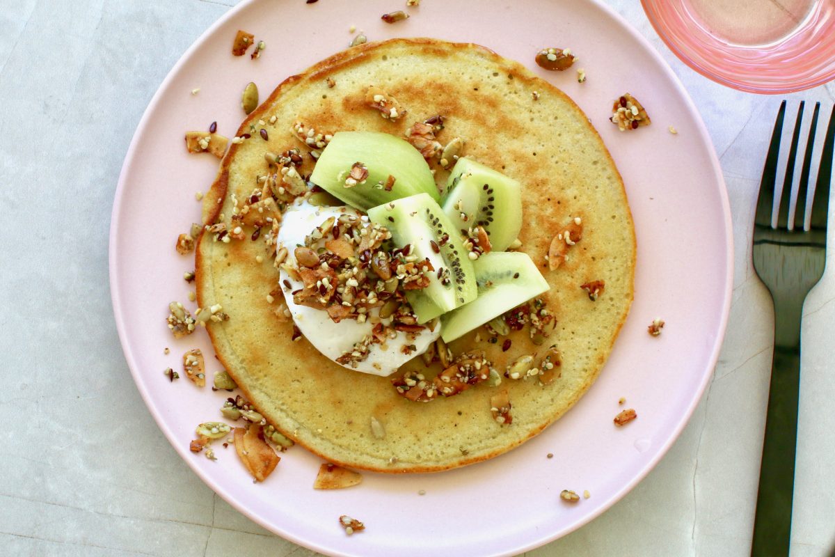 Low Carb Pancakes with Kiwi Crunch by Luke Hines | Cocolife