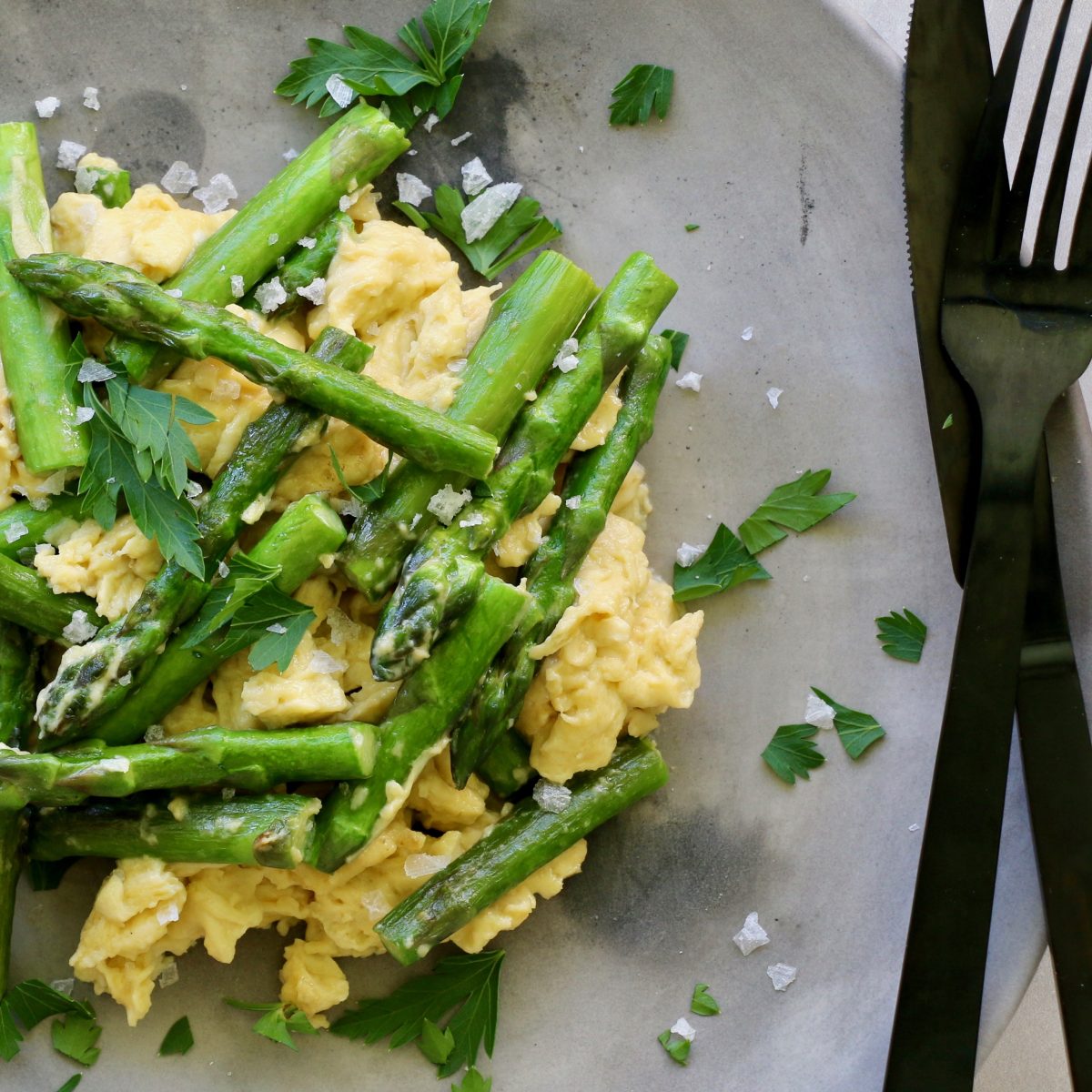 Best Keto Breakfast, Asparagus Scramble by Luke Hines | Cocolife Avocado Oil