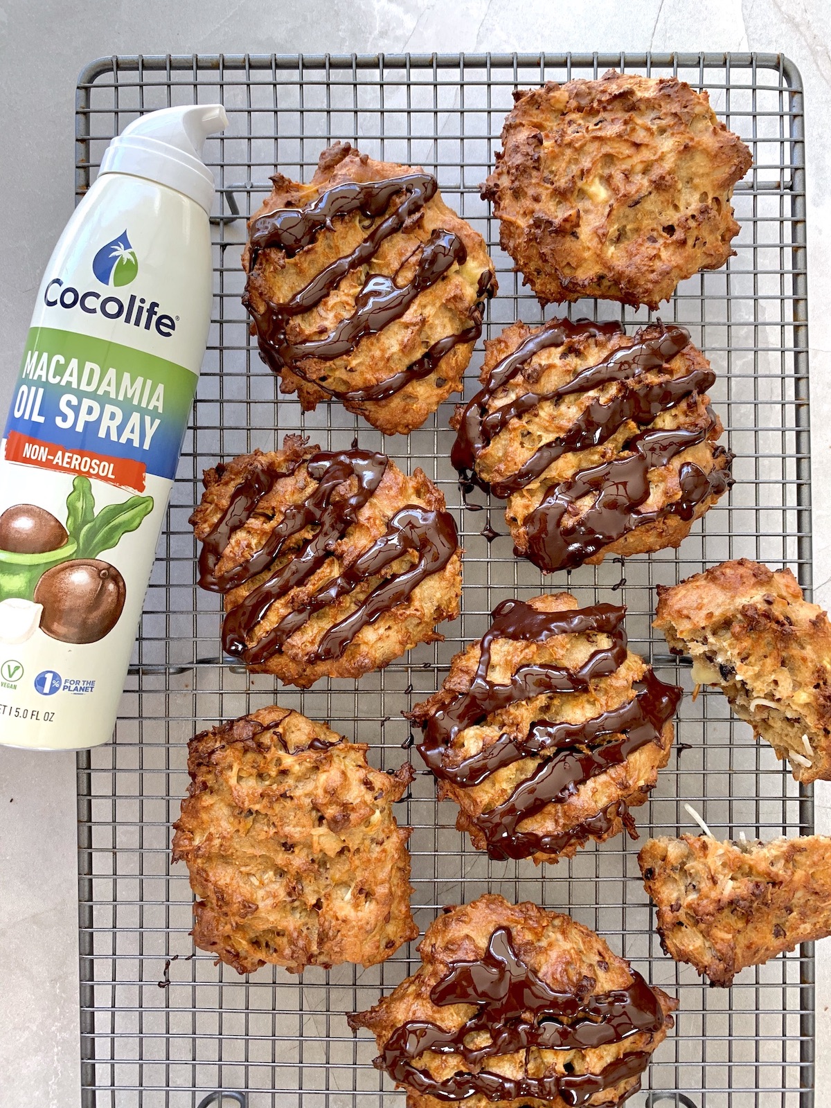 Nut-free prebiotic gut-loving banana flour cookies by Luke with Cocolife pure Aussie Macadamia Oil | Cocolife